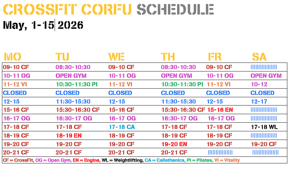 Crossfit in Corfu Dasssia - activites